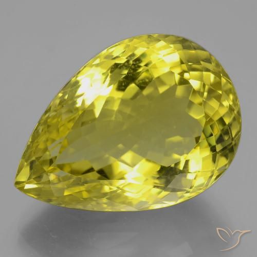 40.47ct 天然 ミディアムイエロー 石英, 洋梨の形, VVS