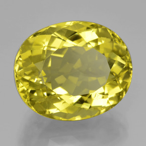 23.75カラットの天然レモンクォーツ（19.9×16.6 mm・オーバルカット）