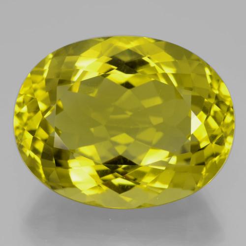 35.13ct 天然 鮮やかな黄色 石英, 楕円形, VVS