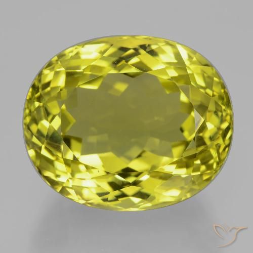 37.71ct 天然 ミディアムイエロー 石英, 楕円形, VVS