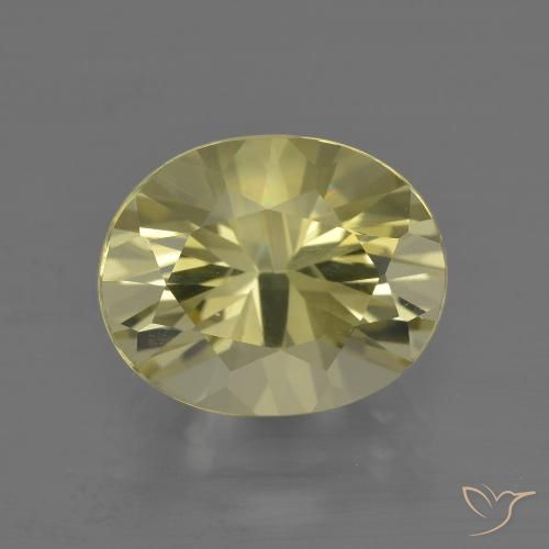 4.27ct 天然 薄いイエロー 石英, 楕円形, VVS