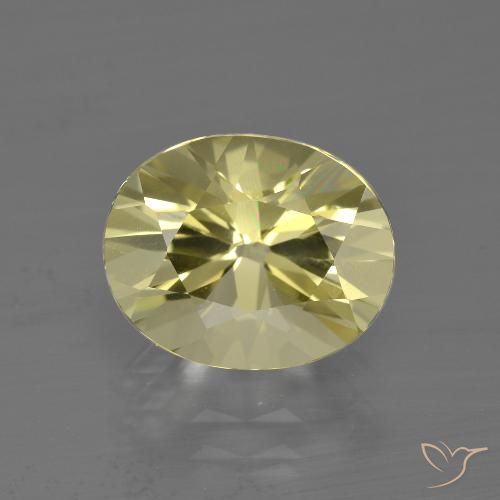 3.08ct 天然 ミディアム薄いイエロー 石英, 楕円形, VVS