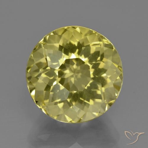 6.60ct 天然 薄いゴールデンイエロー 石英, ラウンド, VVS