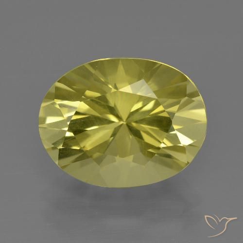 5.19ct 天然 ミディアムイエロー 石英, 楕円形, VVS-VS