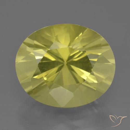 10.74ct 天然 ミディアムイエロー 石英, 楕円形, VVS-VS
