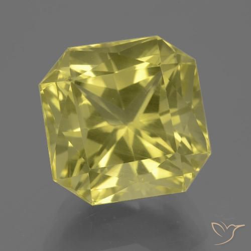 10.50ct 天然 ミディアムイエロー 石英, エメラルドカット, VS