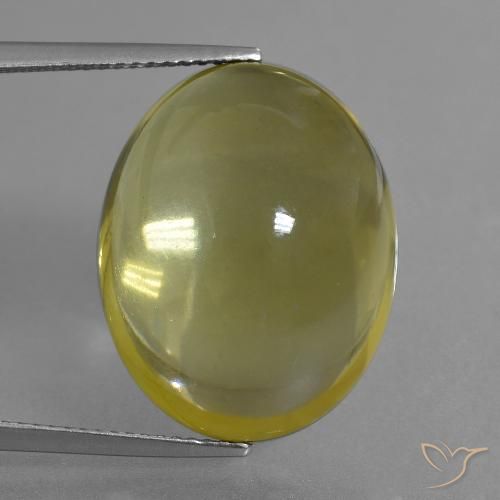 35.71ct 天然 薄いゴールデンイエロー 石英, 楕円形, 透明