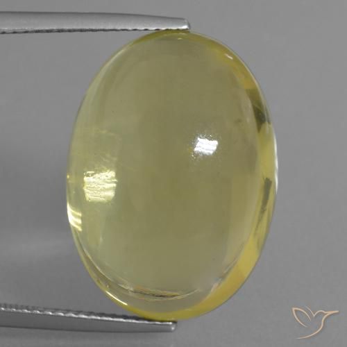 27.59ct 天然 薄いパイナップルイエロー 石英, 楕円形, 透明