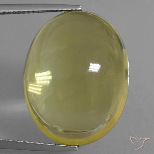 34.30ct 天然 ライトイエロー 石英, 楕円形, 透明
