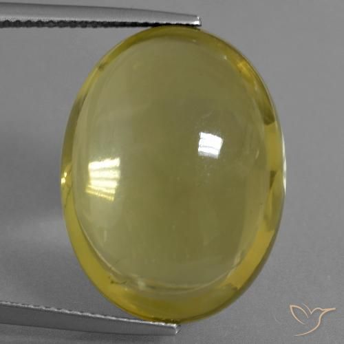 28.56ct 天然 リッチイエロー 石英, 楕円形, 透明