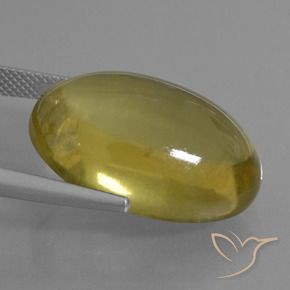 29.10カラットの天然茶色がかった黄色石英、楕円形、透明