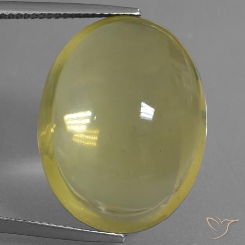 32.26ct 天然 ライトイエロー 石英, 楕円形, 透明