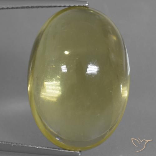36.61ct 天然 ライトイエロー 石英, 楕円形, 透明