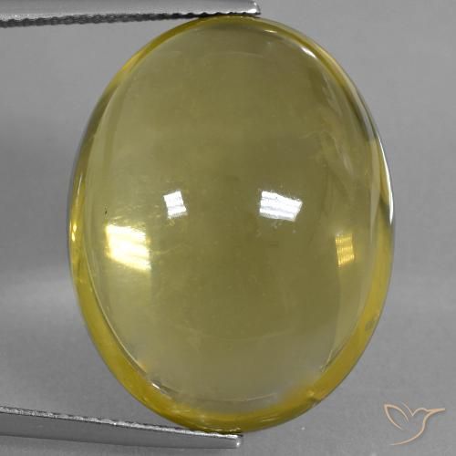 40.17 カラット イエロー クォーツ、25.2 x 19.6 mm オーバル カット、ブラジル産, Photo A