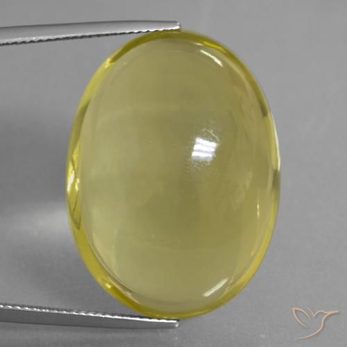 48.99ct 天然 ミディアム薄いイエロー 石英, 楕円形, 透明