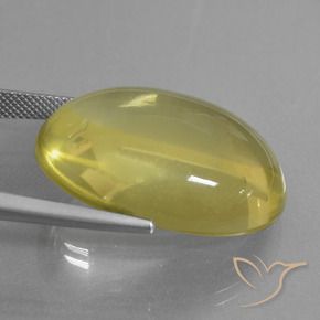 48.99カラットの天然ミディアム薄いイエロー石英、楕円形、透明