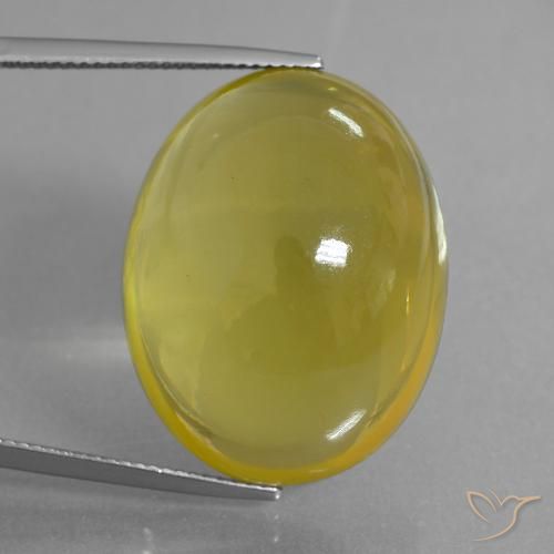 50.56ct 天然 ミディアム薄いイエロー 石英, 楕円形, 透明