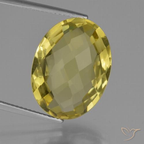 15.41ct 天然 ライトイエロー 石英, 楕円形, VS