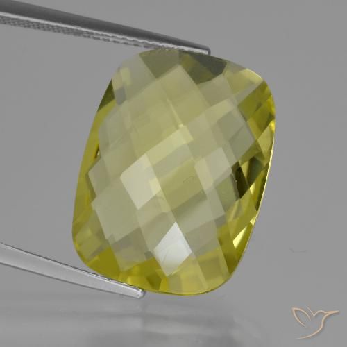 14.81ct 天然 ライトイエロー 石英, クッション, VVS