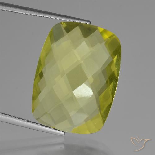 14.86ct 天然 レモンイエロー 石英, クッション, VVS