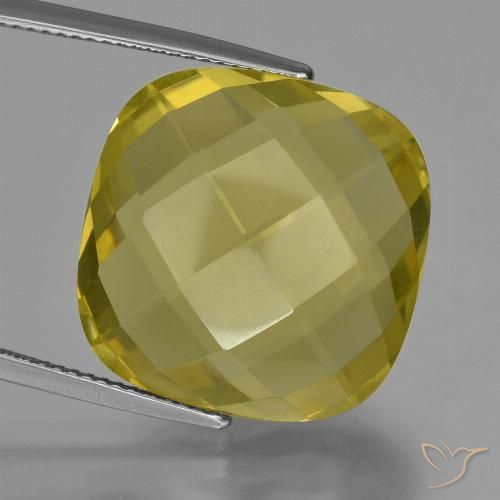 27.10ct 天然 ライトイエロー 石英, クッション, VVS-VS