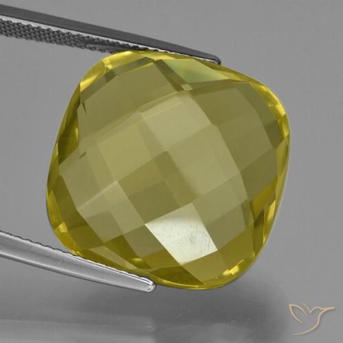 28.20ct 天然 ライトイエロー 石英, クッション, VVS