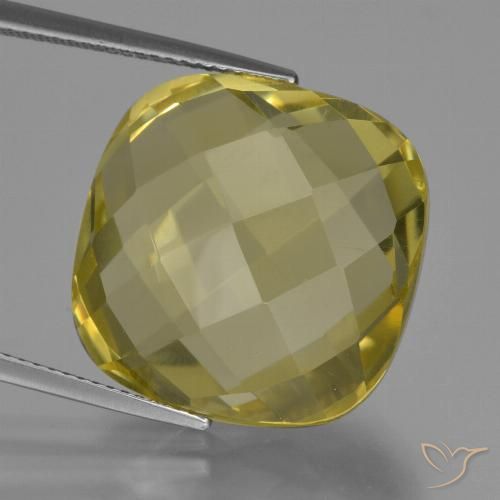 27.43ct 天然 ライトイエロー 石英, クッション, VVS