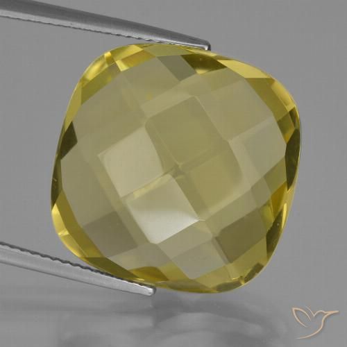 27.07ct 天然 パイナップルイエロー 石英, クッション, VVS-VS