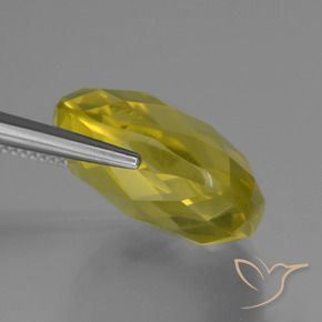 25.93カラットの天然ミディアム薄いイエロー石英、クッション、VVS-VS