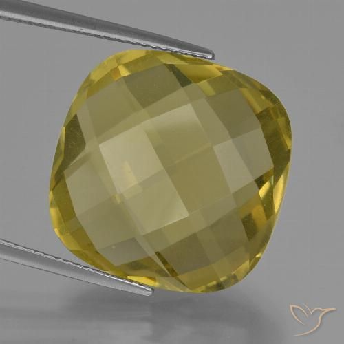 25.51ct 天然 ライトイエロー 石英, クッション, VVS