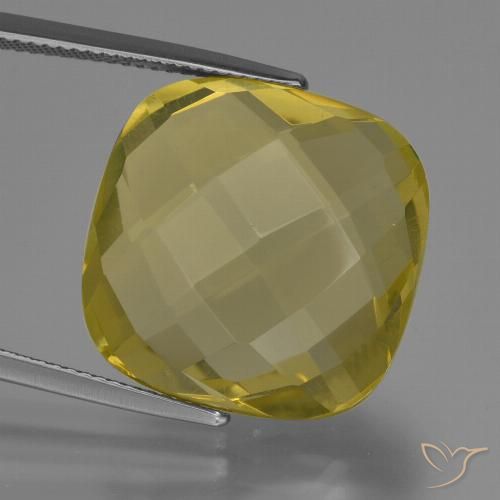 28.15ct 天然 ライトイエロー 石英, クッション, VVS-VS, Photo A
