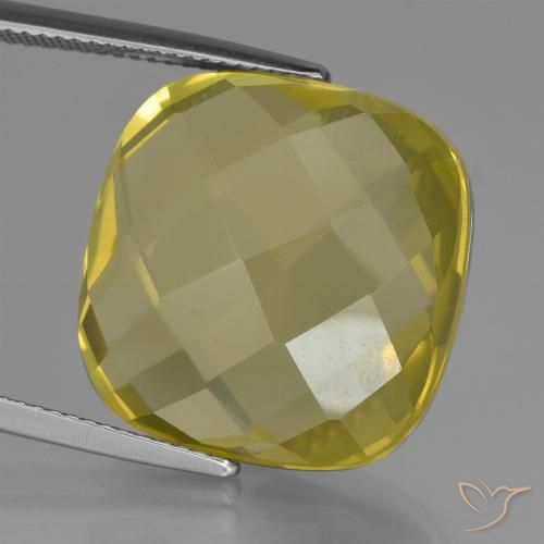 27.04ct 天然 ライトイエロー 石英, クッション, VVS