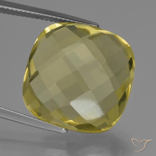 26.72ct 天然 ライトイエロー 石英, クッション, VVS
