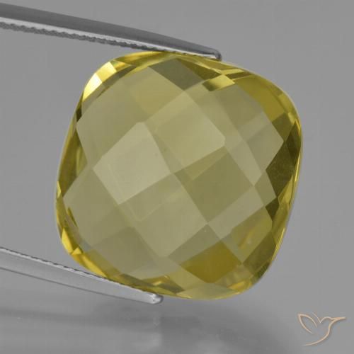 26.16ct 天然 パイナップルイエロー 石英, クッション, VVS
