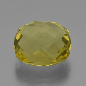 24.91カラットの天然レモンクォーツ（18.9×18.9 mm・クッションカット）