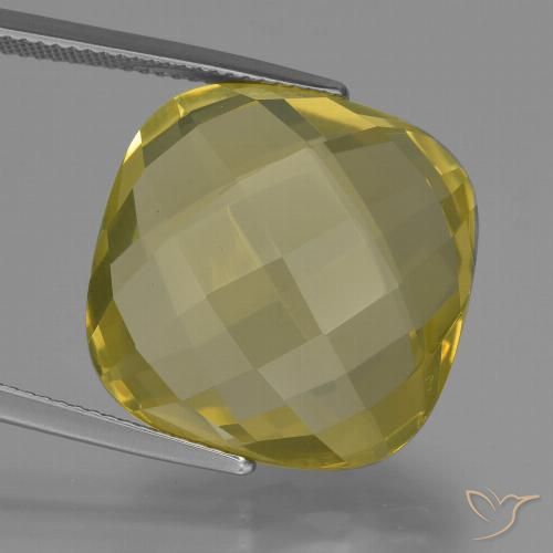27.38ct 天然 ライトイエロー 石英, クッション, VVS