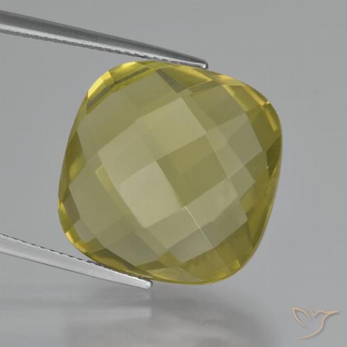 27.36ct 天然 パイナップルイエロー 石英, クッション, VVS-VS