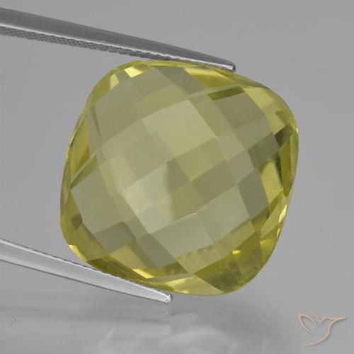 26.82ct 天然 パイナップルイエロー 石英, クッション, VVS