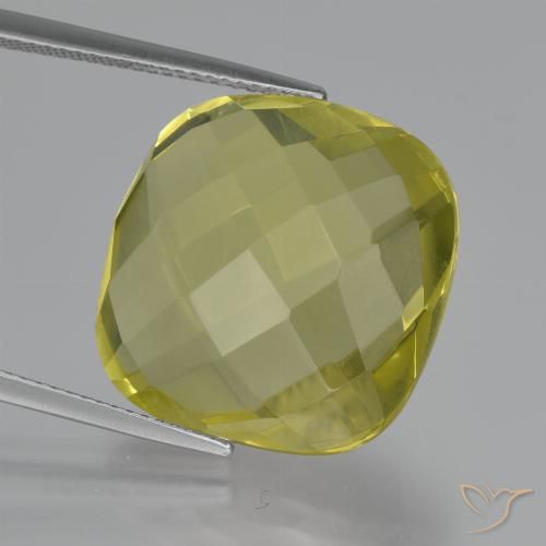 26.64ct 天然 パイナップルイエロー 石英, クッション, VVS-VS