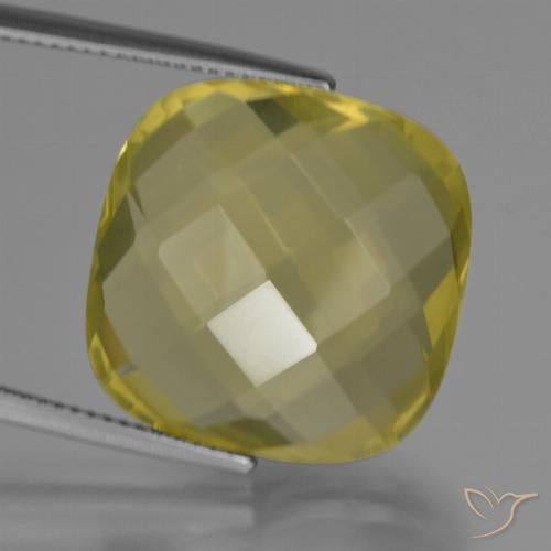 25.35ct 天然 パイナップルイエロー 石英, クッション, VVS-VS