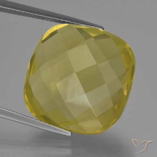 26.50ct 天然 パイナップルイエロー 石英, クッション, VS