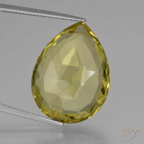 30.31ct 天然 パイナップルイエロー 石英, 洋梨の形, VVS