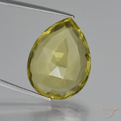 30.43ct 天然 パイナップルイエロー 石英, 洋梨の形, VVS
