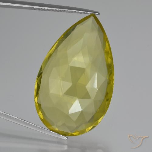 47.98ct 天然 パイナップルイエロー 石英, 洋梨の形, VVS