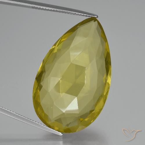 55.06ct 天然 ライトイエロー 石英, 洋梨の形, VVS-VS
