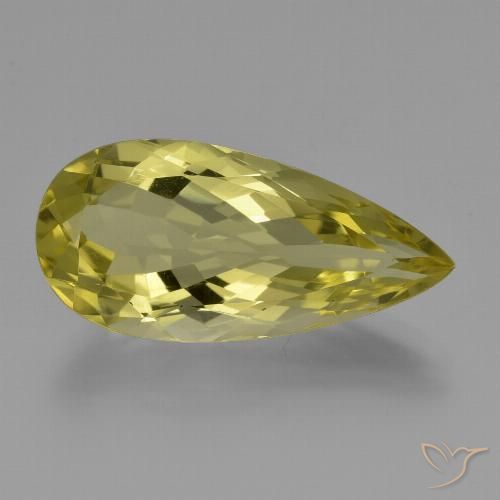 17.30ct 天然 ライトイエロー 石英, 洋梨の形, VVS-VS