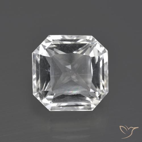 8.02ct 天然 クリアホワイト 石英, エメラルドカット, VVS-VS