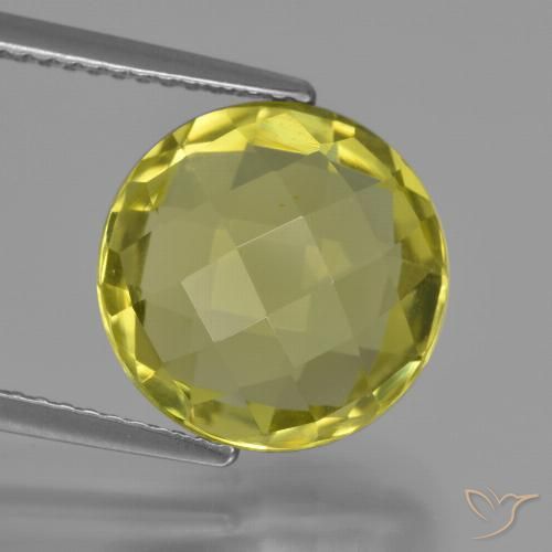 5.33ct 天然 ミディアムイエロー 石英, ラウンド, VS