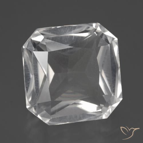 11.27ct 天然 クリアホワイト 石英, エメラルドカット, VVS-VS