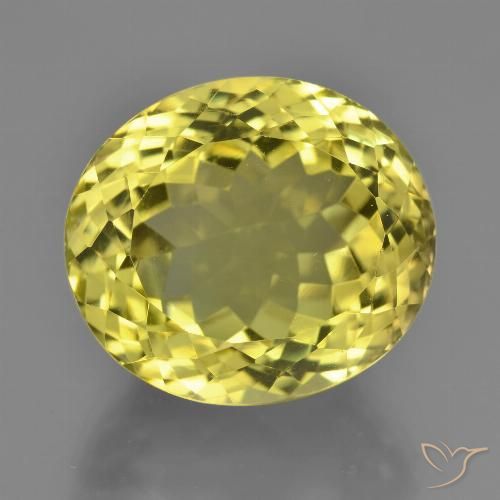 18.09ct 天然 ミディアム薄いイエロー 石英, 楕円形, VVS-VS